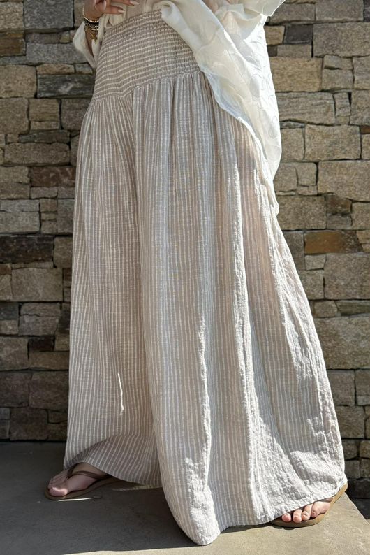 Marina Chalk Stripe Palazzo Pant Stone